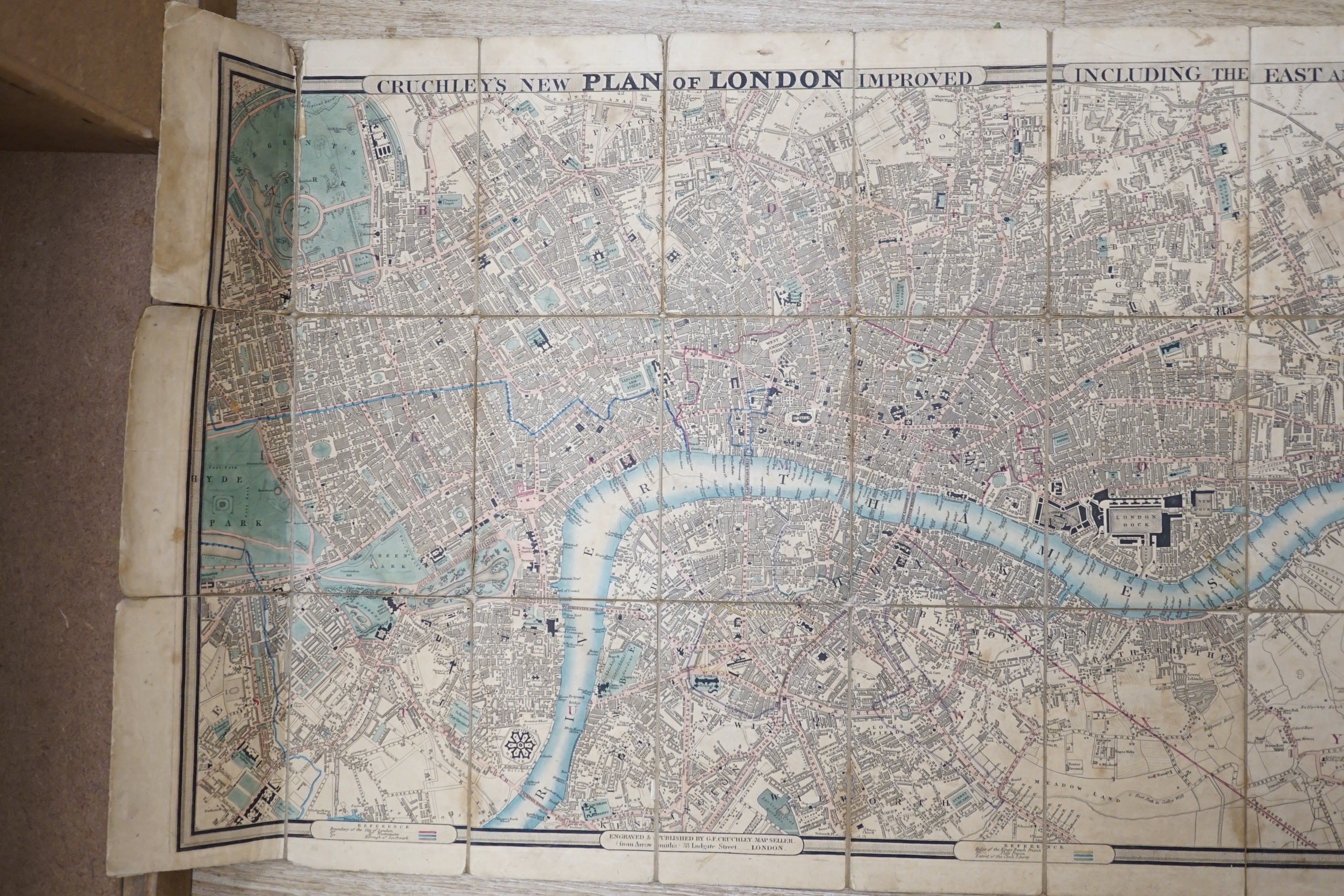 Crutchleys New Plan of London including the East and West India Docks